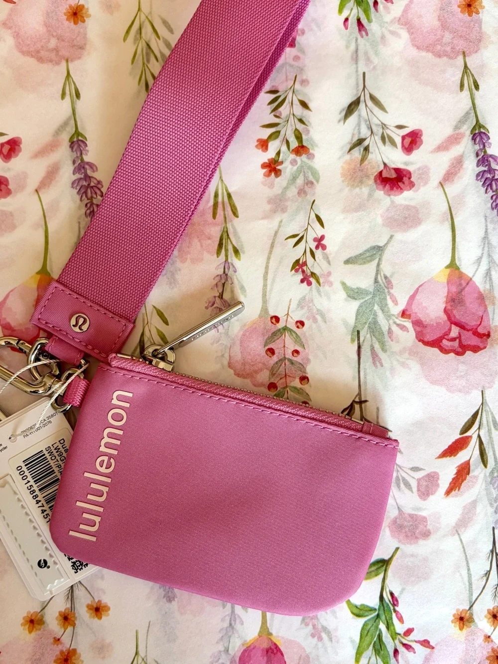 Lululemon Hot Pink Wristlet Pouch with Strap